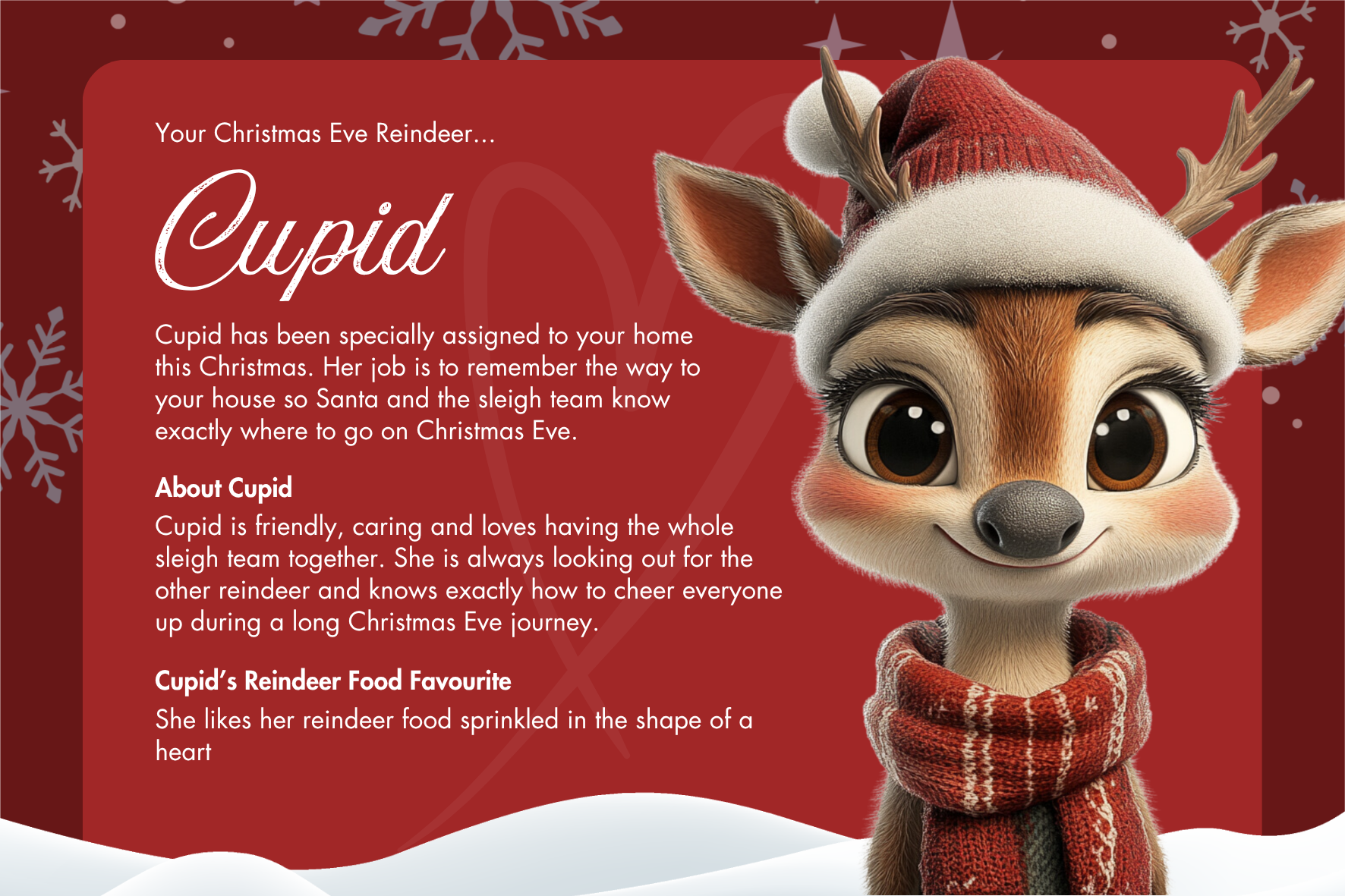 Cupid Christmas Eve assignment card